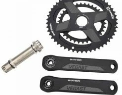 Pédalier ROTOR VEGAST 24mm (axe + Manivelles + Plateaux Ronds Ou Ovales)